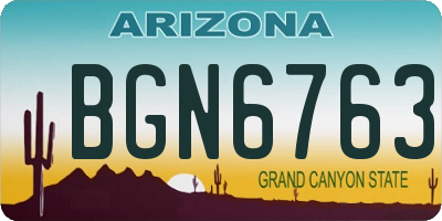 AZ license plate BGN6763