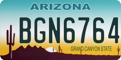 AZ license plate BGN6764