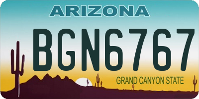 AZ license plate BGN6767