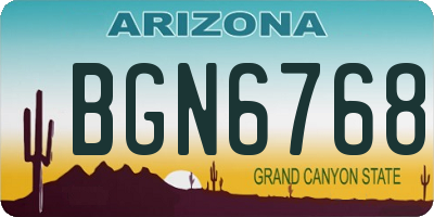 AZ license plate BGN6768