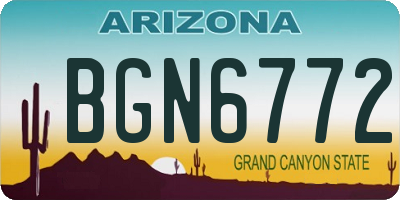 AZ license plate BGN6772
