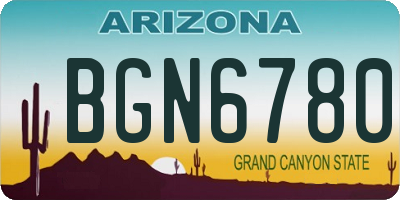 AZ license plate BGN6780