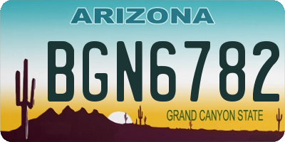 AZ license plate BGN6782