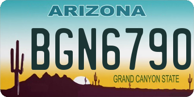 AZ license plate BGN6790