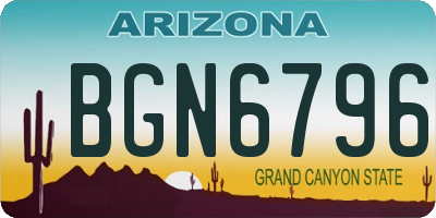 AZ license plate BGN6796