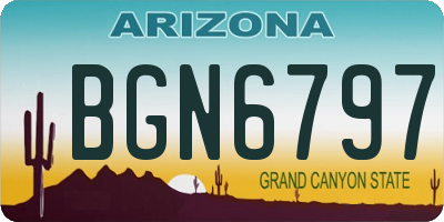 AZ license plate BGN6797