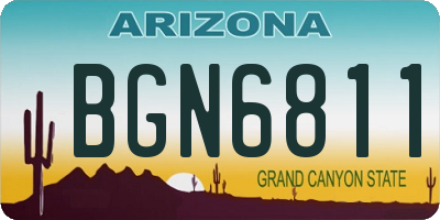 AZ license plate BGN6811