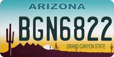 AZ license plate BGN6822