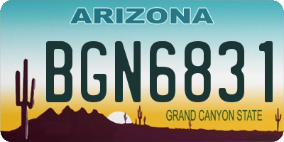 AZ license plate BGN6831