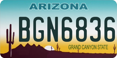 AZ license plate BGN6836