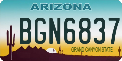 AZ license plate BGN6837