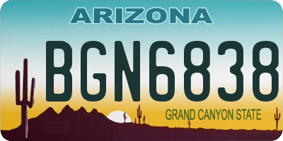 AZ license plate BGN6838