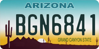 AZ license plate BGN6841