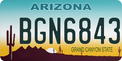 AZ license plate BGN6843