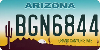 AZ license plate BGN6844