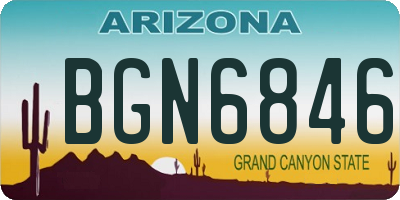 AZ license plate BGN6846