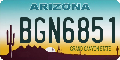 AZ license plate BGN6851