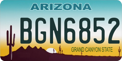 AZ license plate BGN6852