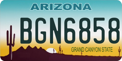 AZ license plate BGN6858