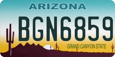 AZ license plate BGN6859