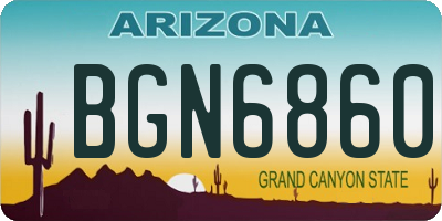 AZ license plate BGN6860