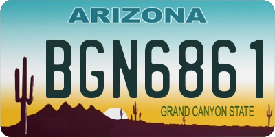 AZ license plate BGN6861