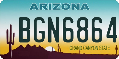 AZ license plate BGN6864