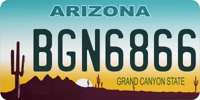 AZ license plate BGN6866