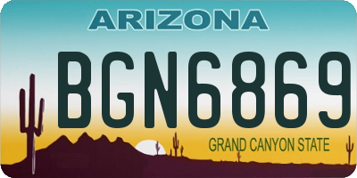 AZ license plate BGN6869