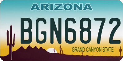 AZ license plate BGN6872
