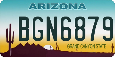 AZ license plate BGN6879