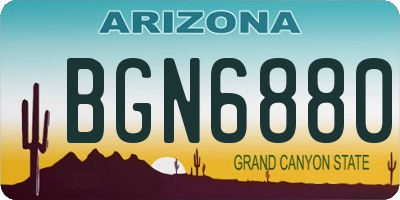AZ license plate BGN6880
