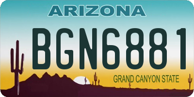 AZ license plate BGN6881