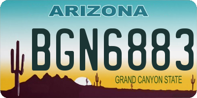 AZ license plate BGN6883