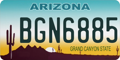 AZ license plate BGN6885