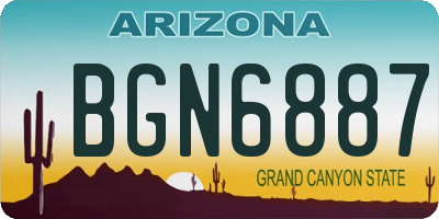 AZ license plate BGN6887