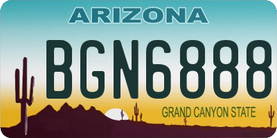 AZ license plate BGN6888