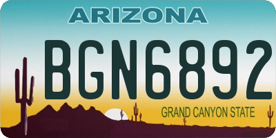 AZ license plate BGN6892