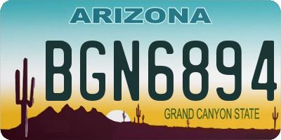 AZ license plate BGN6894