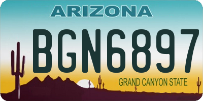 AZ license plate BGN6897