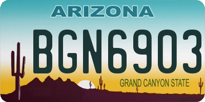 AZ license plate BGN6903