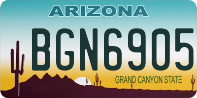 AZ license plate BGN6905