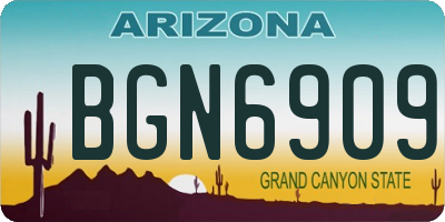AZ license plate BGN6909