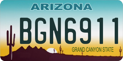 AZ license plate BGN6911