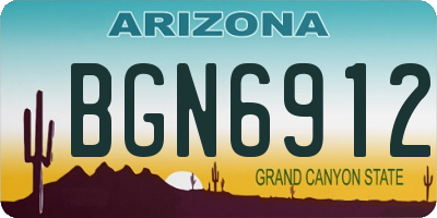 AZ license plate BGN6912