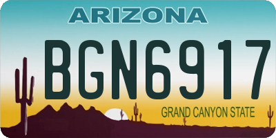 AZ license plate BGN6917