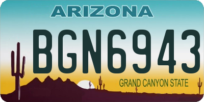 AZ license plate BGN6943
