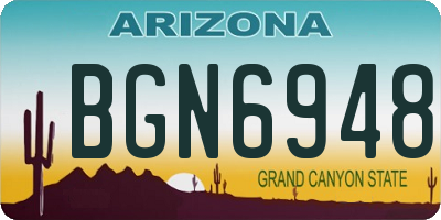 AZ license plate BGN6948