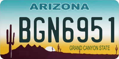 AZ license plate BGN6951