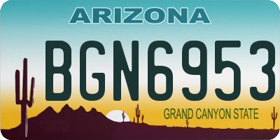 AZ license plate BGN6953